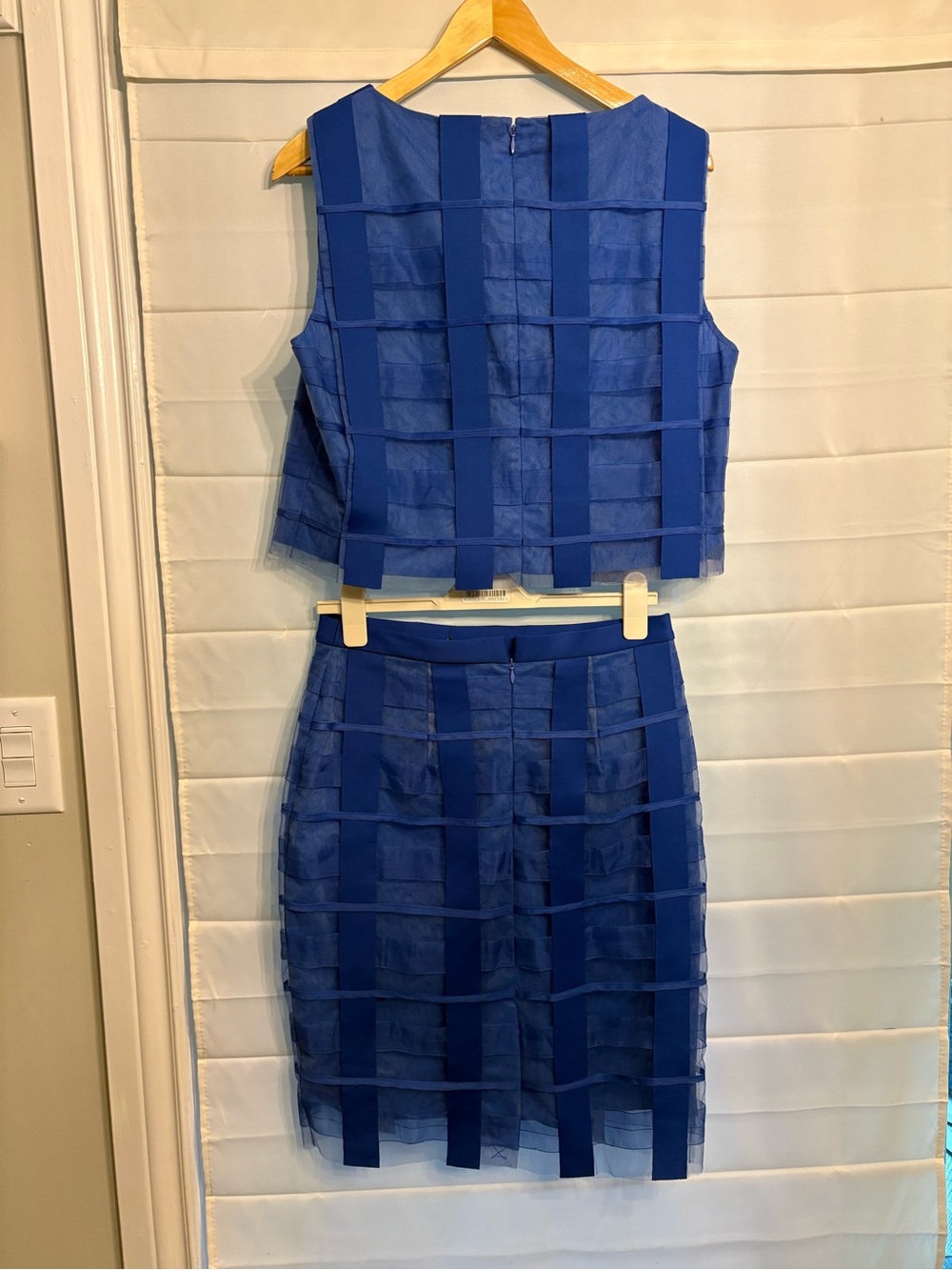 NWT Sachin + Babi Silk Royal Blue Two-Piece Sleeveless Layered Top & Skirt - Picture 4 of 11
